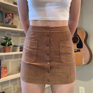 Brown Button Down Skirg